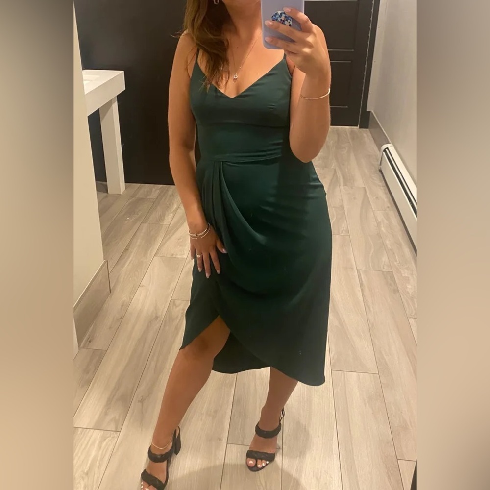 Dark Green Midi Dress Large - Picture 4 of 11